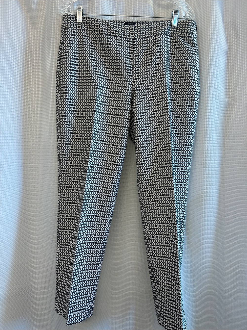 Talbots Chatham Women's Black&White Cropped Patterned Ankle Pants, size 10, NWOT